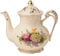 YOLIFE Flower Teapot, 800ml 4 Cup Ceramic Tea Pot, Vintage Floral with Gold Leaves Edge, Gift for Women
