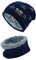 YR.Lover Momoon Dicke Beanie Hut +Schal Set Winter Warmen Schnee Knit Skull Cap für Kinder Jungen Mädchen(Suitable for 6-14 one Size(fit Teenager 6-14), Stern blau)