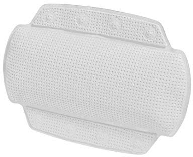 Spirella Badewannenkissen Alaska Schneeweiß mit 8 Saugnäpfen antibakteriell, rutschhemmend 23 x 32 cm waschbar, Made in Germany, Kunststoff, White, 32 x 23