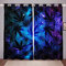 Marihuana Blatt 175x140cm Vorhang 2er Set für Schlafzimmer Galaxis Cannabis Blätter Fenstervorhang Schlafzimmer Wohnzimmer Universum Weltraum Blickdichte Vorhänge Dekor Unkraut Hanf Erwachsene