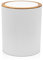 Inbagno Pattumiera 5lt, in plastica Bianco con coperchio basculante, dettagli effetto legno, serie Blob