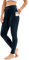 Reitleggings Damen Vollbesatz mit Handytasche, High Waist Reithose Damen Mädchen Stretch mit Gürtelschlaufen Marine Blau L