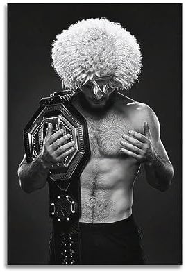TeDe Khabib Nurmagomedov Champion Gürtel Kunst Wohnzimmer Schlafzimmer Poster Malerei Dekorative Malerei Druck Leinwand Wand 20 x 30 cm Unrahmen-Stil