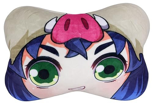 Roffatide Anime Demon Slayer Hashibira Inosuke Auto Nackenkissen 2 Pcs Plüsch Auto Kopf Nackenstütze Kissen für Stühle, Liegestühle, Fahrsitze