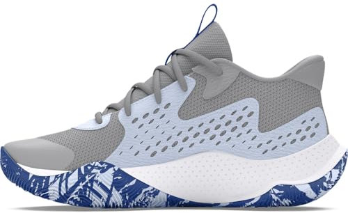 Under Armour Unisex UA Jet '23 Basketball Schuhe, Mod Gray/Nimbus Blue/Tech Blue, 43 EU
