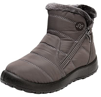 Scarpe Tacco Donna Porta Stivali Warm Plus Plush Cloth Proof Fleece Scarpe leggere da donna impermeabili Stivali Con Tacco A Rocchetto Da Donna Scarpe Eleganti Donna (A, 37)