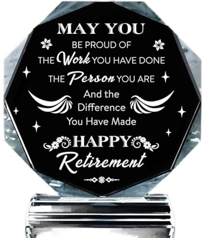 PLIGREAT Regalos de jubilación para Mujeres Hombres, acrílico Recuerdo Compañero de Trabajo Que Deja Regalo Regalo Inspirador de jubilación para Amigos de la Familia Regalo de Placa acrílica