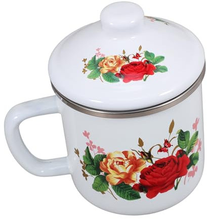 Ciieeo Kaffeebecher Emaille 500ml mit Dickwandigem Emaillebecher im Alten Stil Einfach zu Pflegen und Bruchsicher Eleganter Retro Teetasse für Zuhause