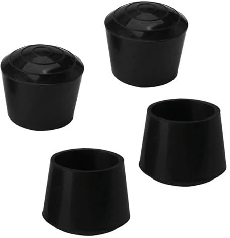 4pcs Leg Caps Tips 25mm 1 Inch Anti Slip Rubber Furniture Table Feet Cover Floor Protector Reduce Noise Prevent Scratches Black