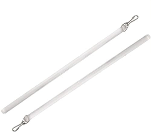Yjcnelcr Paquete de 2 varillas transparentes de 17 pulgadas para control de cortinas con gancho para abrir y cerrar cortinas