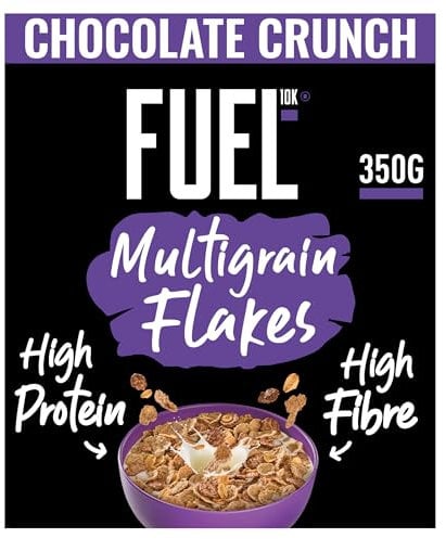 FUEL10K Chocolate Multigrain Flakes High Protein BreakfastCereal, 350 g (Pack of 1)