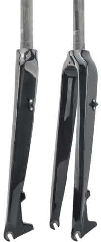 Gerenecic VTT Vélos Fourche Rigide 26 Pouces 27,5 Pouces 29 Pouces 29L 28,6 1-1/8'' Tube Droit 1-1/2'' Tube Conique Fourche Rigide de vélo Fourches Avant en Fibre de Carbone Frein à Disque V