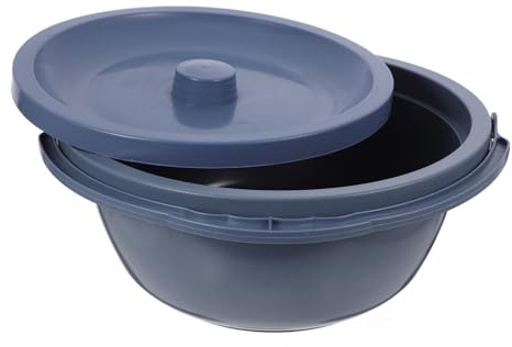 Pot de Chambre Portable avec Couvercle, Seau de Toilette Étanche | Usage Domicile et Hôpital, PP Résistant, Anti-déversement, pour Adultes et Personnes Âgées, Gris Foncé