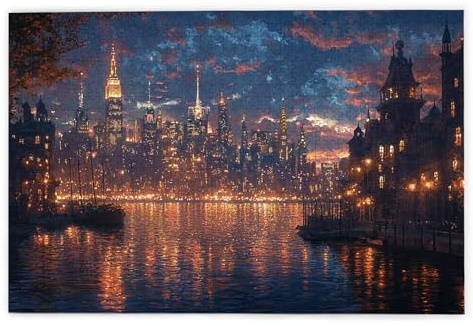 Puzzle 1500 Teile Erwachsene, New York Puzzle 1500 Teile mit Geschenkbox, Holzpuzzle Erwachsene mit Naturholz, Geschenke für Frauen, Geschenke für Männer, Groß Holzpuzzle für Wanddeko Wohnzimmer, T-11
