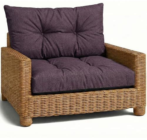 Polster für Gartenmöbel Set Sitzpolster 70x70 cm und Rückenkissen 40x70 cm - Lounge Kissen Outdoor Polster Balkon und Gartenmöbel-Kissen Loungekissen Gartenpolster Auflagen für Rattanmöbel
