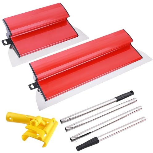 Spatules à Enduit, Acier Inoxydable Couteau a Enduire Spatule Enduit Set | 25cm+40cm Set de Lisseuses Plaquiste, Lame D'écrémage, Outils Finition Murales pour Placo, Plâtre et Grandes Surfaces