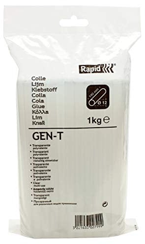 Rapid Heißklebesticks GEN-T, 1kg Klebesticks 190mm Länge, Heißkleber Universal Transparent, für Heißklebepistole 11mm, 12mm