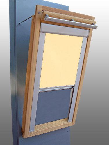 Verdunkelungsrollo Rollo mit Seitenschienen für Velux DG-EP VL,VG,VX 085 hellgelb-creme