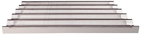 Pentole Agnelli COAL49B60 Teglia Microforata per Baguettes, in Alluminio, 60 cm, Argento