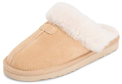 Donna Vero Camoscio Di Pecora Australiana Foderato Di Pelliccia Muli - BEI39 AYC0217