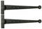 Castelion® Pair of 15 Black Wrought Iron T Hinges – 39cm Strong, Hand-Forged Hinges with Beeswax Finish