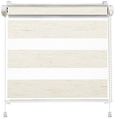 Clever-Kauf-24 Klemmfix Click 3 in 1 Doppelrollo Natur marmor Marble | Duorollo auch für Wand- und Deckenmontage | fertig vormontiert für einfache Montage (45x150cm (Stoffbreite 41cm))