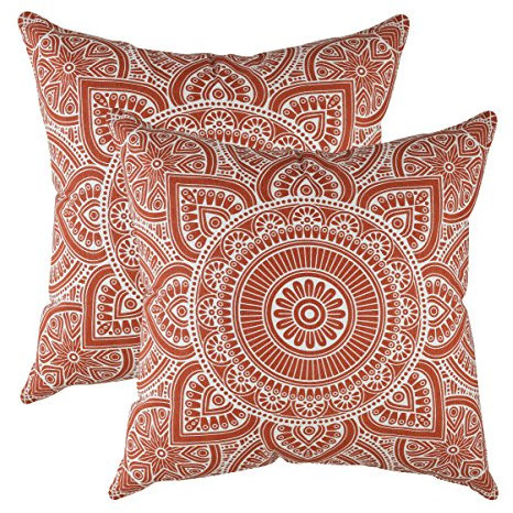 TreeWool Dekorativer Kissenbezug (40 x 40 cm, Rost) Mandala Design 100% Baumwolle (2er Pack)