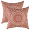 TreeWool Dekorativer Kissenbezug (40 x 40 cm, Rost) Mandala Design 100% Baumwolle (2er Pack)