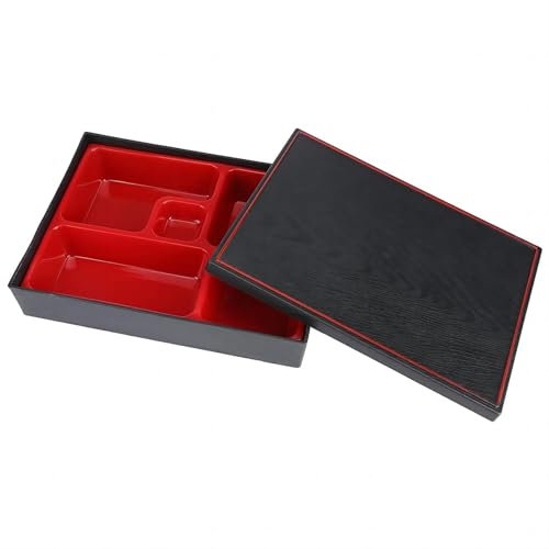 VIFERR Fiambrera Bandeja Japonesa Bento Box Caja de Plástico con Tapa, Contenedor de Comida de 5 Compartimento Caja de Almacenamiento para Picnic Niños Adultos