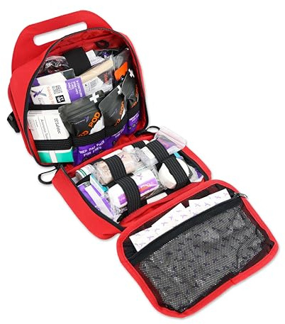 Lightning X Premium Rip-Away Individual First Aid Kit for Vehicle Head Rest - RED
