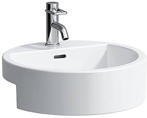 Laufen Living City Halbeinbau-Waschtisch, mit Überlauf, 1 Hahnloch, 460x460, weiß - H8134310001041