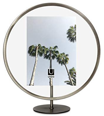 Umbra Infinity-Bilderrahmen, schwimmendes Foto-Display für Schreibtisch oder Wand, 12,7 x 17,8 cm, Zinn