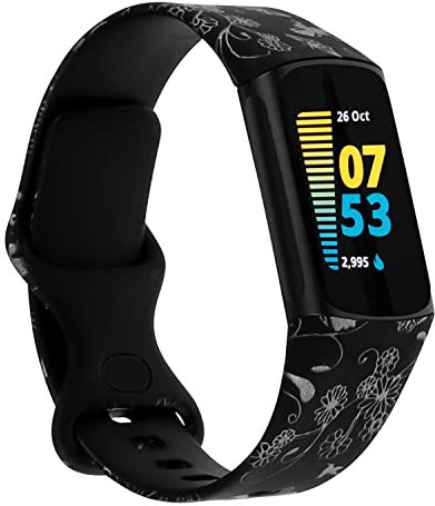 Baaletc Bracelets Compatibles avec Bracelet Fitbit Charge 5/ Fitbit Charge 6, Bracelets de Sport Souples Remplacement Ajustables et Respirants pour Charge 5/Charge 6