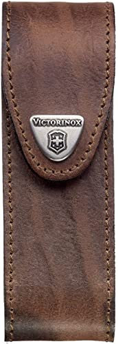 TUFF LUV Personalised [Compatible with Victorinox] Leather Belt Pouch 40548 (120mm / 4-6 Layers) Including (Outrider, Swiss Soldier, Ranger Grip) - Brown