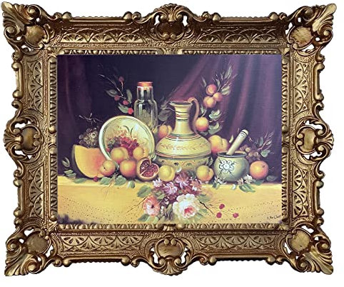 Wunderschönes Gemälde 56x46cm J. Van Cleef - Stillleben mit Rosen Bild Bilder Barock Rahmen Antik Repro Renaissance 50B