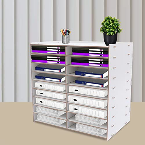 SHZICMY Dokumentenablage Holz Aktenordner Golden Eichenbrett A4 Papier Organizer Büro Schreibtisch Briefablage Aktenablage Papierablage für 4 kg Kapazität