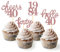 24 Stück Glitzer 40. Geburtstag Cupcake Topper, Geburtstagsdeko 40 von 1985 für Deko 40 Geburtstag, 40 Geburtstagsfeier Zubehör Party Dekoration Kuchendekoration (Rose Gold)