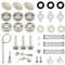 Cheerock Trompeten-Reparatur-Set, Trompeten-Reparatur-Ersatzteile, Silber-Trompeten-Ventilkappenknöpfe Trompetenventil-Federschraubenteile für die tägliche Reparatur von Blasinstrumenten