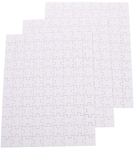 3 Sheets Blank Jigsaw Puzzles Sublimation Puzzles Unfinished Wood Puzzle Board DIY Kids Color-in Crafts Graffiti Borad for Party Favors 108 Pieces
