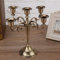Wakects Kerzenhalter 5 Arme Metall Kerzenhalter Europäischen Stil Dekorative Kerzenleuchter Vintage Stil für Kerzenschein Abendessen, Hochzeit, Party, Weihnachten 27 * 26cm(Bronze)