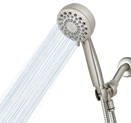 Waterpik Pommeau de douche haute pression avec tuyau de massage PowerPulse 7 modes en nickel brossé XPB-769ME