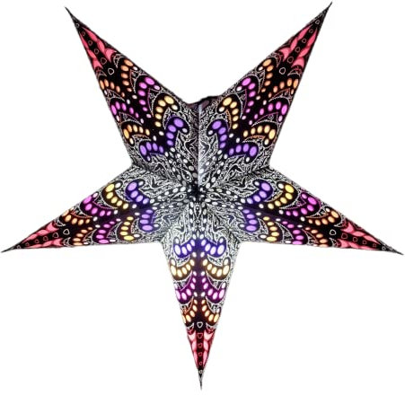 YEPSIO Papierstern-Laterne, Lampenschirm, Papierstern, groß, 60 cm, Stern, hängende Dekorationen für Weihnachten, Hochzeit, Heimdekoration, Party, Galaxy 02