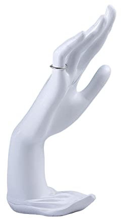 perfk Présentoir Bijoux à Main De Femme, Support D'affichage De Bijoux, Porte-bagues De Mariage, Présentoirs à Bijoux Pour Accessoires De Photo De Main De Mannequin, Blanche