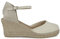 PAYMA - Jute Keilsandalen für Damen. Schuhe Sandalen aus Spanien aus Canvas Leinwand. Knöchelschnallenverschluss. Innenpflanze mit Stoff Gepolstert. Farbe: Beige. Größe: EU 38
