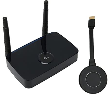 Transmetteur et Récepteur HDMI, Adaptateur HDMI Double Sortie HDMI VGA 1080P Plug & Play, pour Le Streaming Vidéo, Audio Depuis Un Ordinateur Portable, PC vers HDTV, Projecteur, (Prise UE)