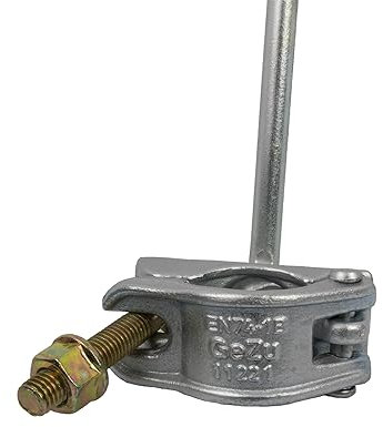 GeZu Impex® Bordbrettkupplung für 48 mm Rohre, Kupplung mit Haken SW 22, Gerüstkupplung, Gerüstschelle