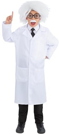 Smiffys Albert Einstein-Set, Perücke, Brille, selbstklebender Schnurrbart und Krawatte