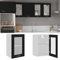 Toshilian Oberschrank für die Küche, Wandschrank, Oberschrank, Glas, Schwarz, 40 x 31 x 60 cm, Spanplatte