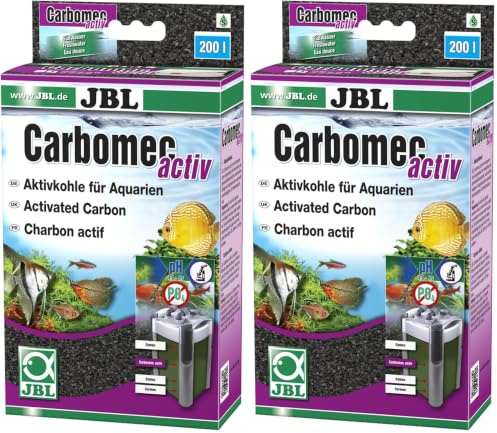 JBL Carbomec activ 6234500 Hochleistungs-Aktivkohle für Filter von Süßwasser Aquarien,800 ml (Packung mit 2)