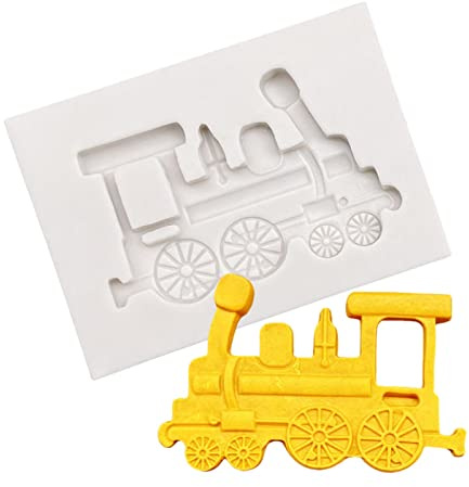 Fondant-Silikonform, 5,9 x 4,2 cm, Vintage-Lokomotive, Eisenbahnmotor, Silikon, Sugarcraft-Form, Harz-Werkzeuge, Cupcake-Backform, Fondant-Kuchendekorationswerkzeuge